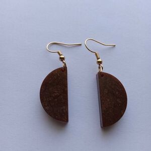5/$50 Brown resin half circle earrings
